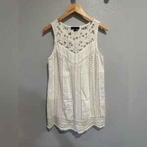 Sanctuary Ivory Crochet Tunic Top